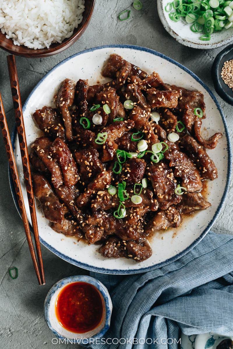 Juicy tender Chinese beef with nutty seeds