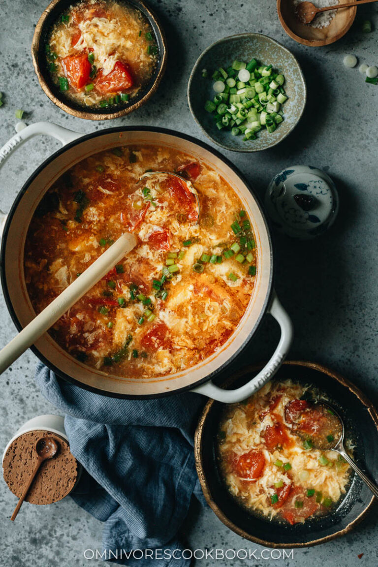 Tomato Egg Drop Soup Omnivore's Cookbook