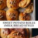 Sweet potato rolls are the light and fluffy accompaniment your Thanksgiving dinner needs, with an extra soft texture and slightly sweet taste to pair with your favorite dishes. {Vegetarian}