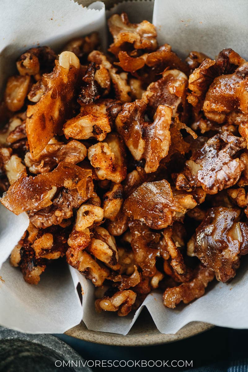 Candied nuts close-up