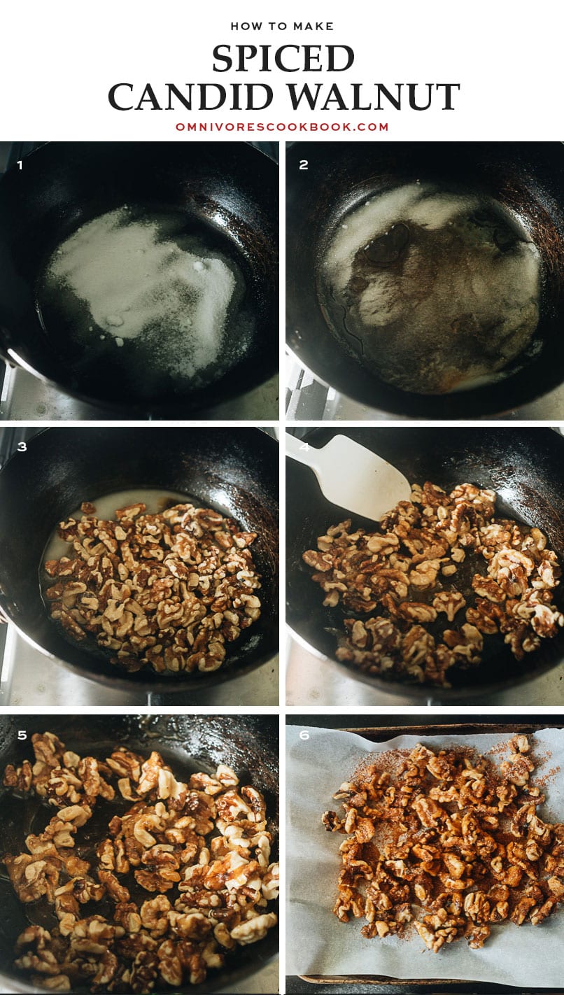 Spiced candied walnuts cooking step-by-step