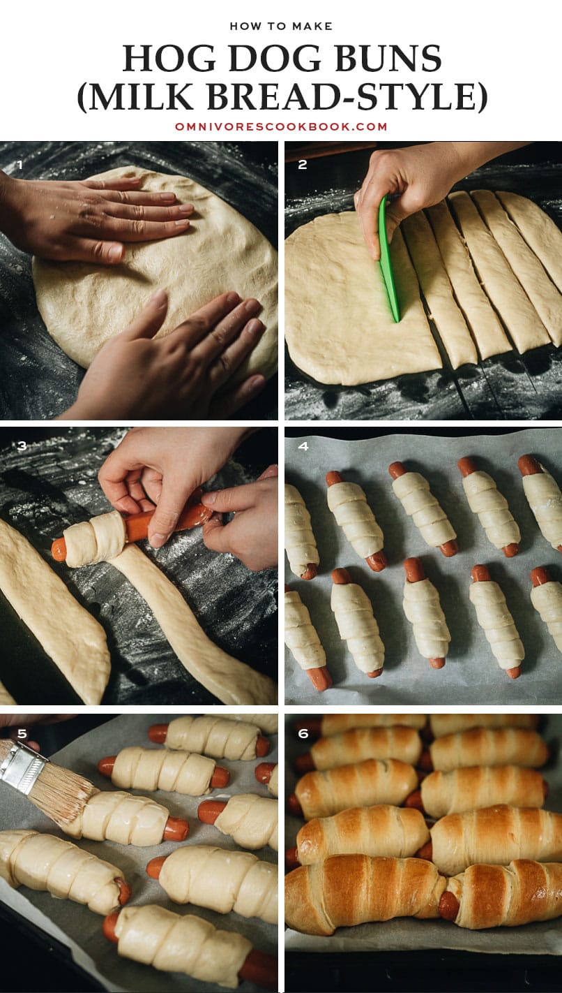 Assemble Chinese hot dog buns step-by-step