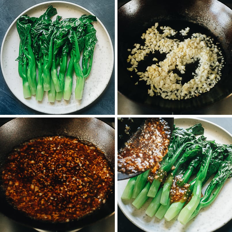 Chinese broccoli with oyster sauce cooking step-by-step