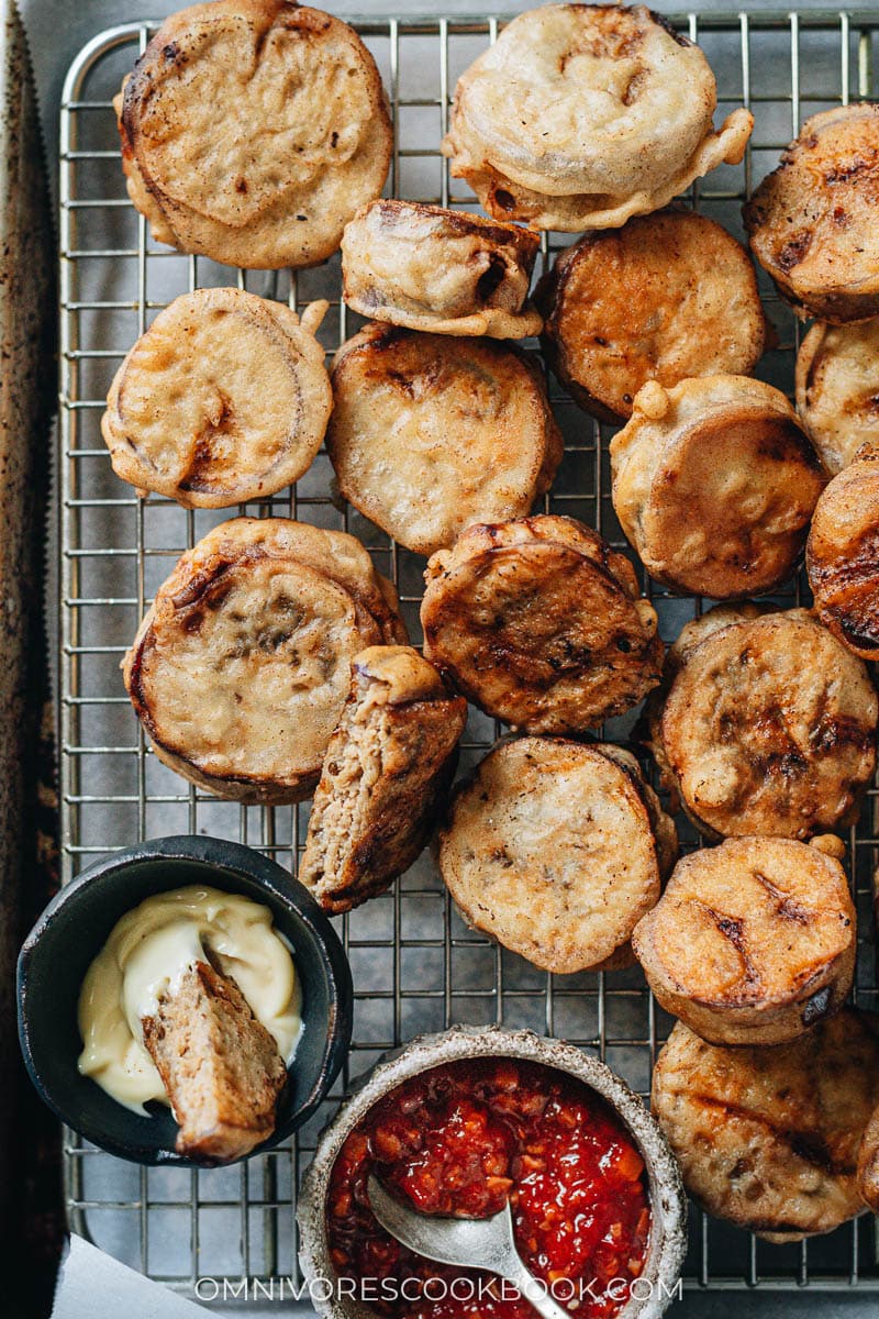 Chinese eggplant and pork pocket