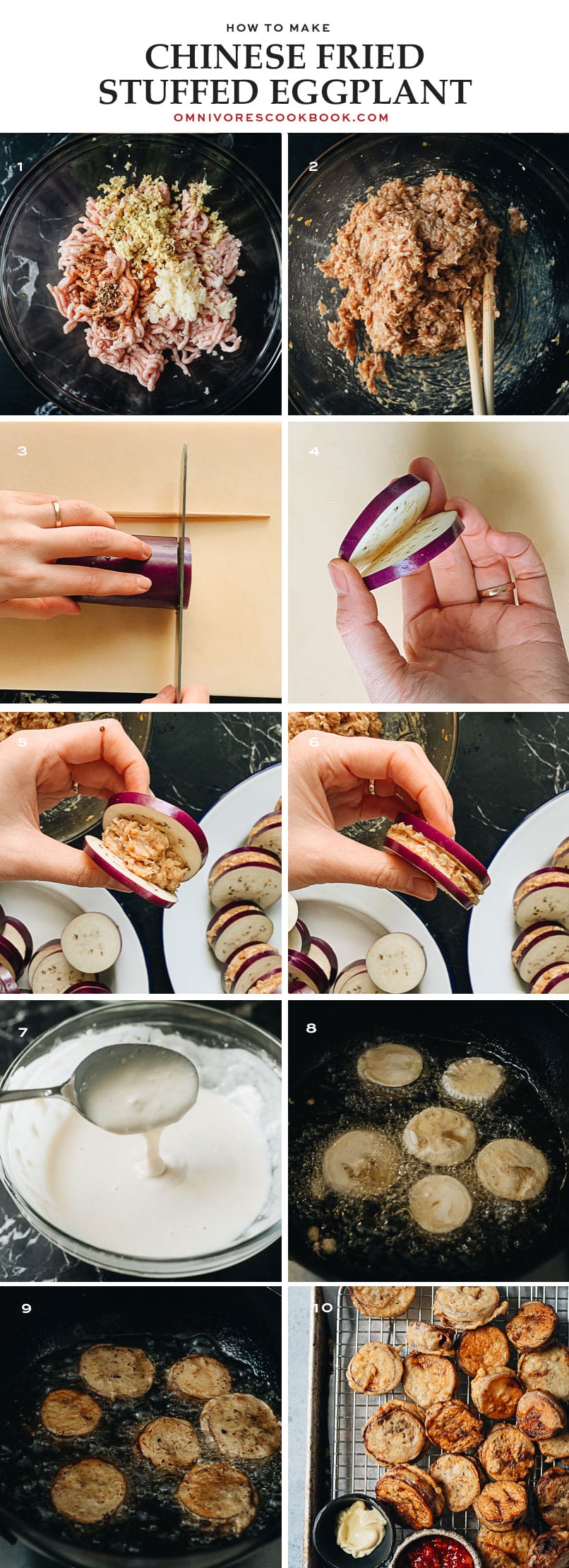 How to make fried stuffed eggplant step-by-step