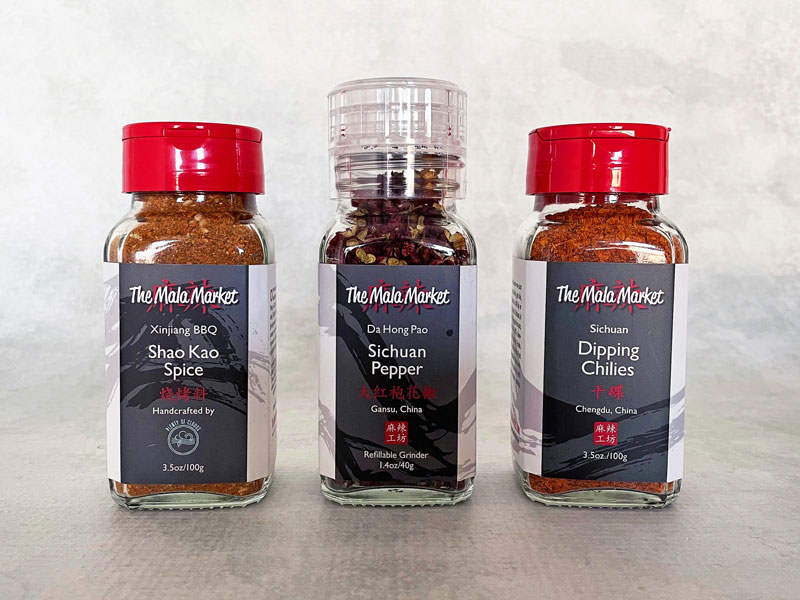 The Mala Market Premium Chinese Spice Set Giveaway - To celebrate Chinese New Year, we’re giving away three premium Chinese spice sets (Xinjiang-Style Chinese BBQ Blend, Sichuan Peppercorns in Grinder, and Sichuan Dipping Chilies) from The Mala Market!