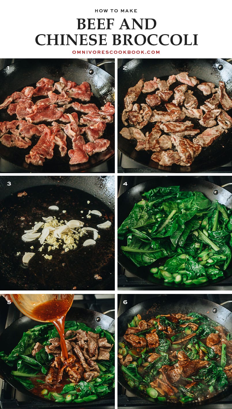 Beef and Chinese broccoli cooking step-by-step