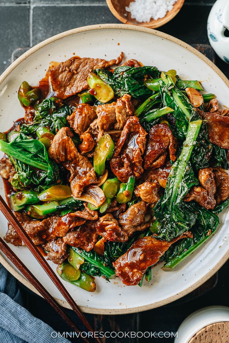 Stir fried beef with Chinese broccoli