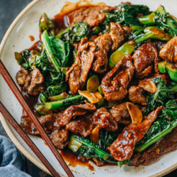 Beef and Chinese broccoli stir fry