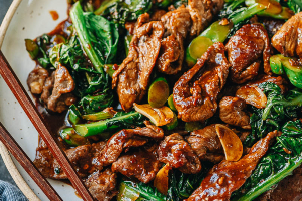 Beef and Chinese broccoli stir fry