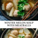 Winter melon soup is a soothing and comforting dish that is indispensable during the cold winter months. The winter melon is cooked in a fragrant broth until tender, with extra juicy pork meatballs that have a melt-in-your-mouth texture.The soup is very easy to prepare and tastes especially fulfilling. {Gluten-Free Adaptable}