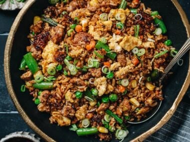 15-minute homemade pork fried rice with chili sauce