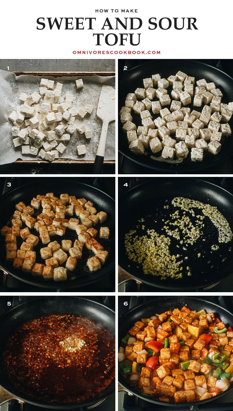 Cooking sweet and sour tofu step-by-step