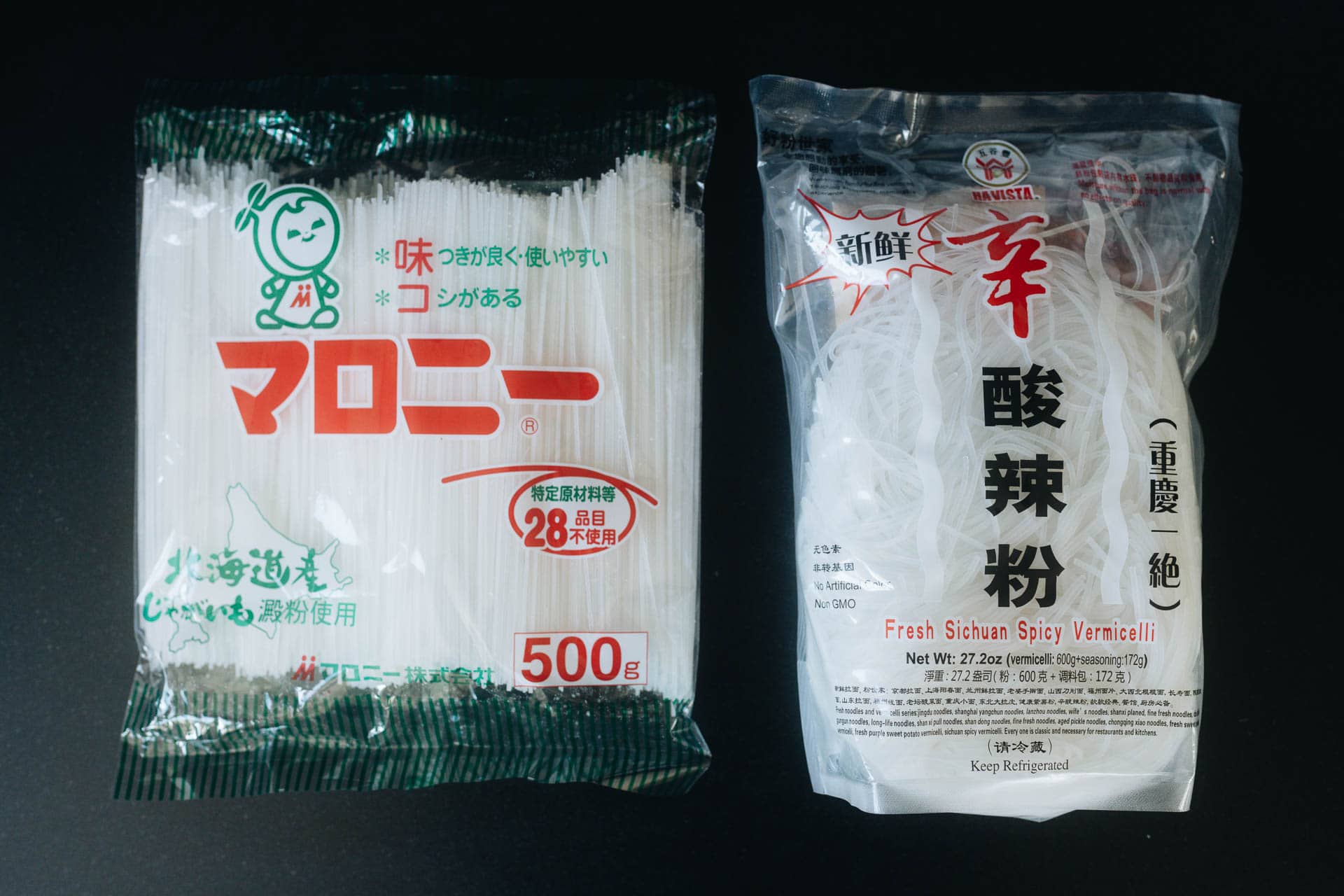Packaged potato noodles (dried and fresh)