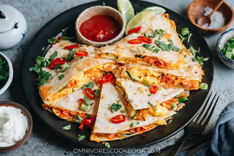 Egg and Kimchi Quesadilla Omnivore's Cookbook