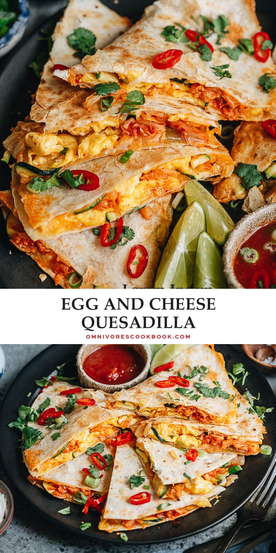 Egg and Kimchi Quesadilla - Omnivore's Cookbook