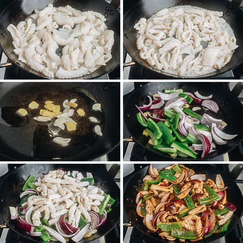 How to make spicy squid stir fry step-by-step