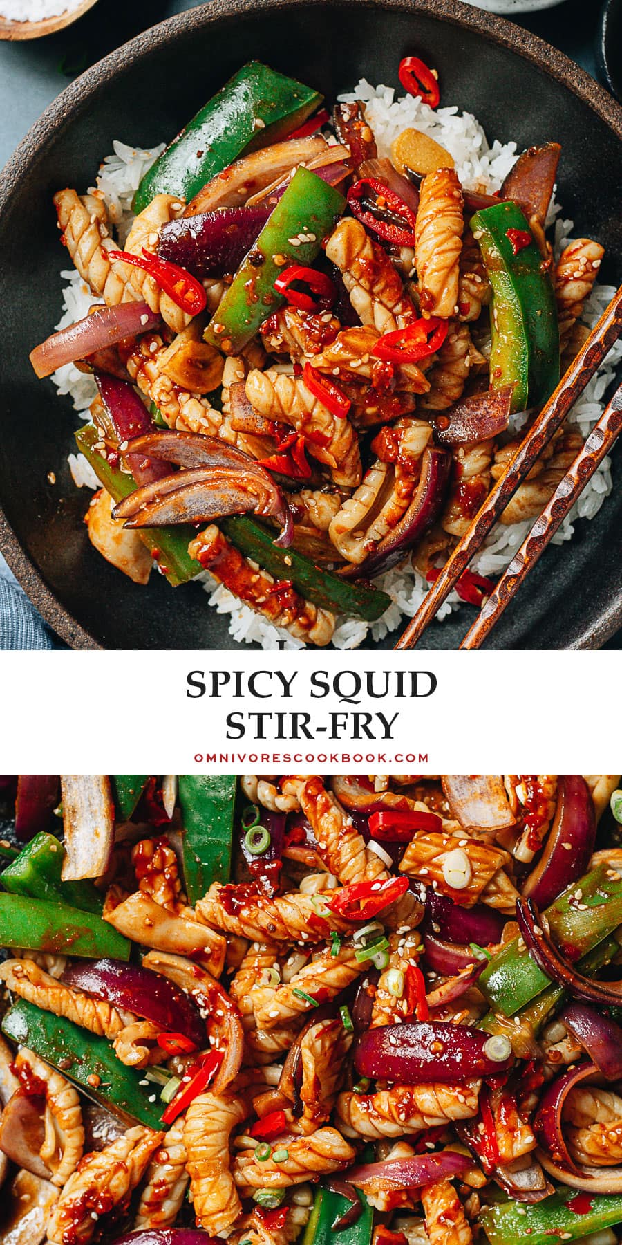 Spicy Squid Stir Fry (爆炒鱿鱼) - Omnivore's Cookbook