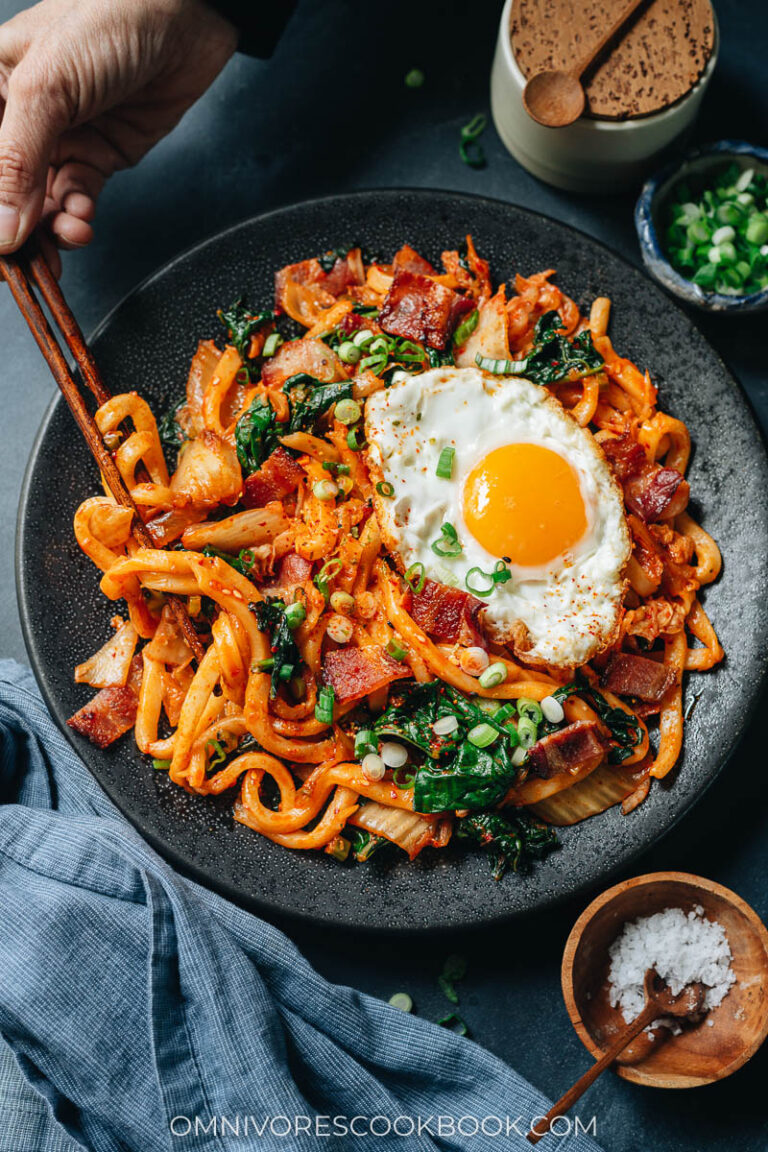 Bacon Kimchi Fried Udon Omnivore's Cookbook