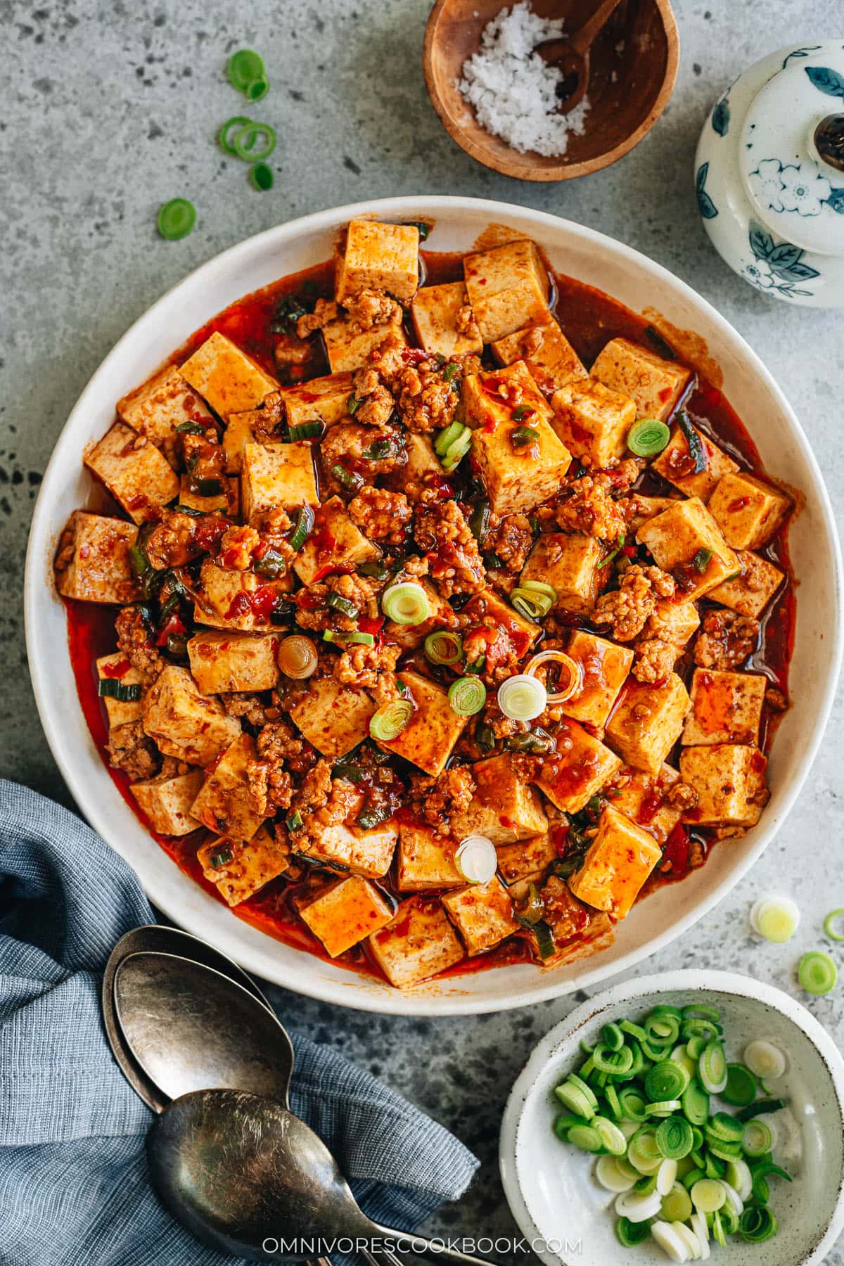 Homemade mapo tofu