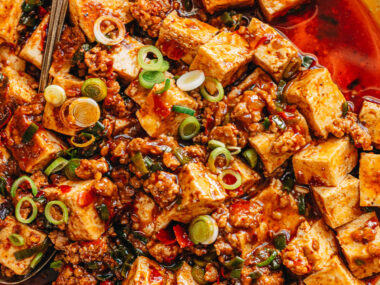 Mapo tofu close up
