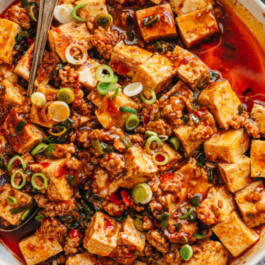 Mapo tofu close up