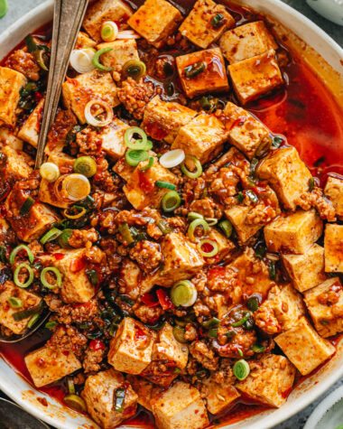 Mapo tofu close up