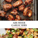 Sharing a super easy and addictive air fryer ribs recipe that is inspired by Chinese fried garlic ribs. The ribs are juicy, tender, very flavorful, coated with a crispy crust and finished up with crispy garlic bits. If you are looking to enjoy ribs without guilt, you should make this air fryer version for a delicious and healthy meal with wholesome ingredients. {Gluten-Free Adaptable}