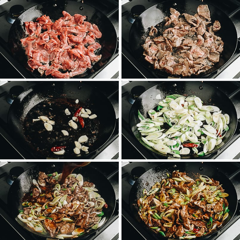 How to cook scallion beef stir fry step by step
