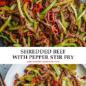 Shredded beef and pepper stir fry features tender juicy beef and crisp peppers cooked with a spicy savory sauce. It’s easy to prepare and has a very bold flavor. Serve it over steamed rice - it’s a perfect weekday dinner that is super appetizing and healthy.