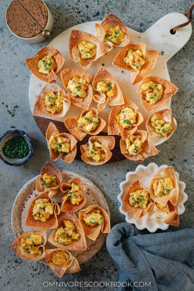 Curry Egg Salad Wonton Cups - Omnivore's Cookbook