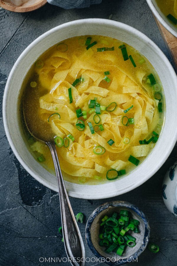 Vegan Egg Drop Soup (A Recipe From My Cookbook)