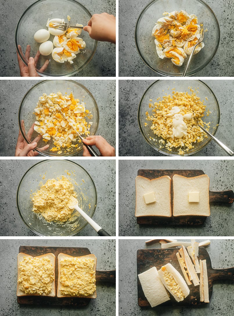 How to make Japanese egg sandwich step-by-step