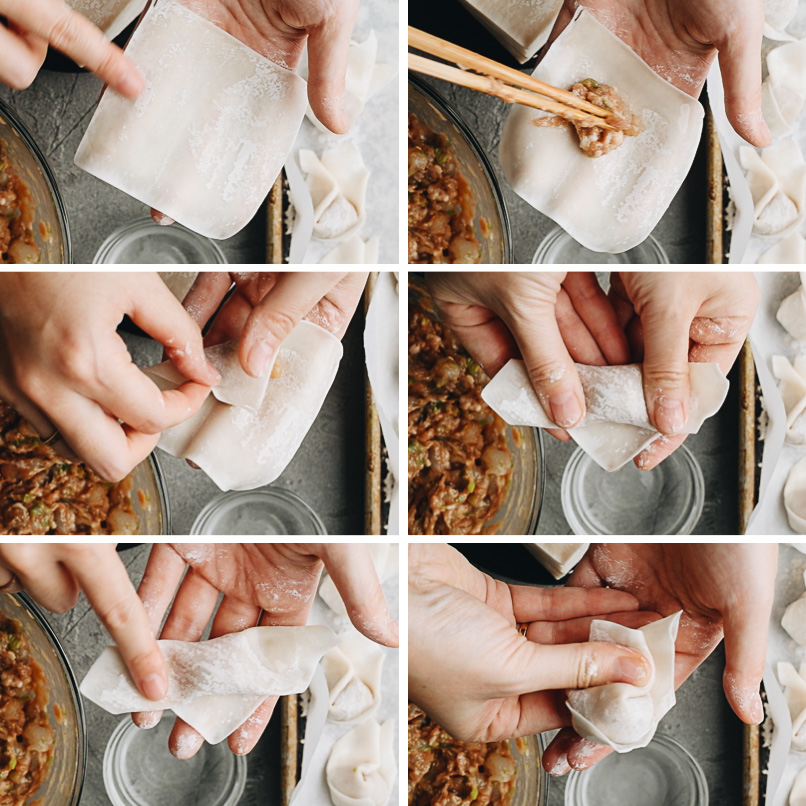 How to wrap wonton step-by-step