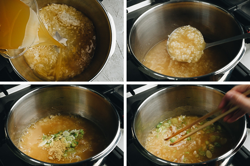 How to make chicken congee step-by-step