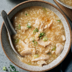 This chicken congee is silky smooth, richly flavored, and deeply comforting. It’s perfect for recovering your energy, but tasty and easy enough for any occasion. My recipe uses common ingredients to create authentic Chinese flavor, and you can even make it in your Instant Pot. {Gluten-Free Adaptable}