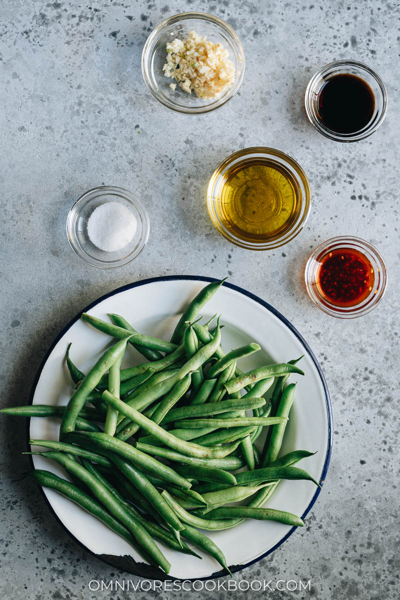 Ingredients for making air fryer green beans
