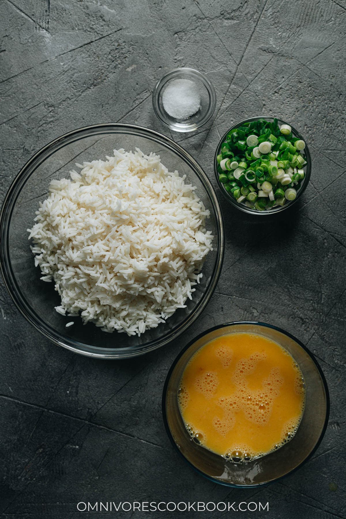 Ingredients for egg fried rice