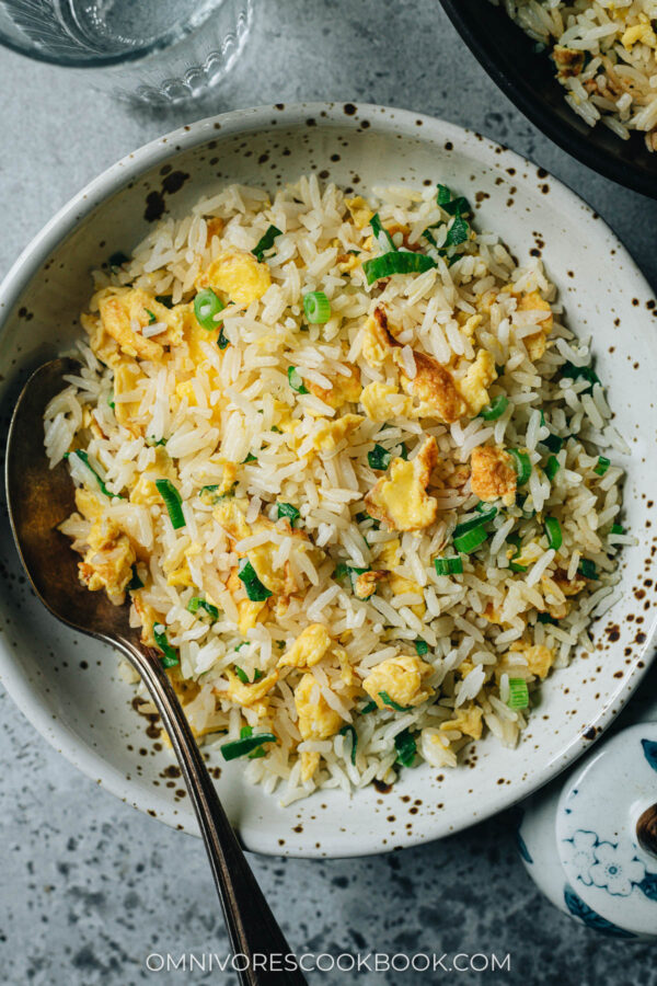 Egg fried rice close up