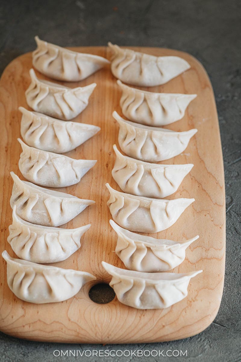 Homemade uncooked jiao zi