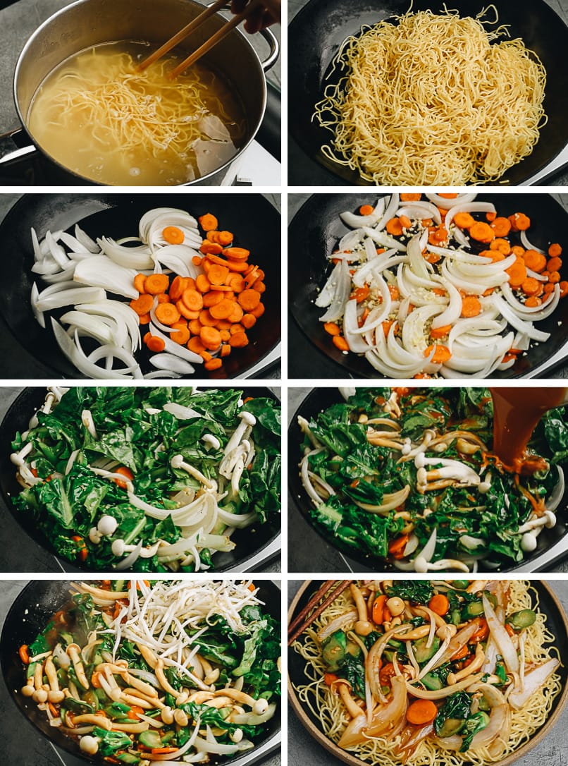 How to make vegetable pan fried noodles