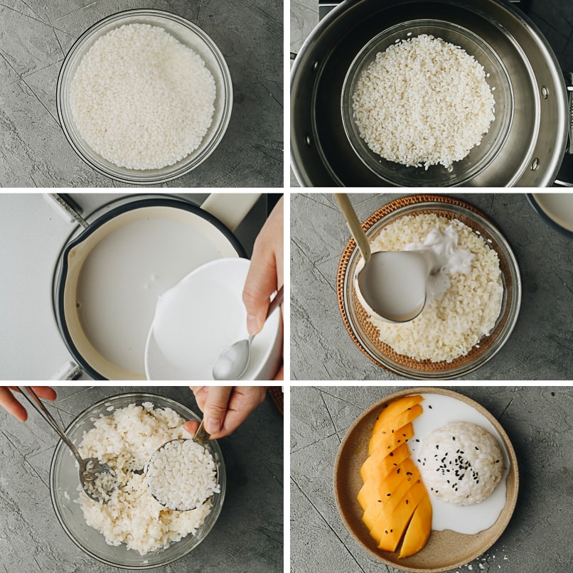 Mango sticky rice cooking step-by-step photos