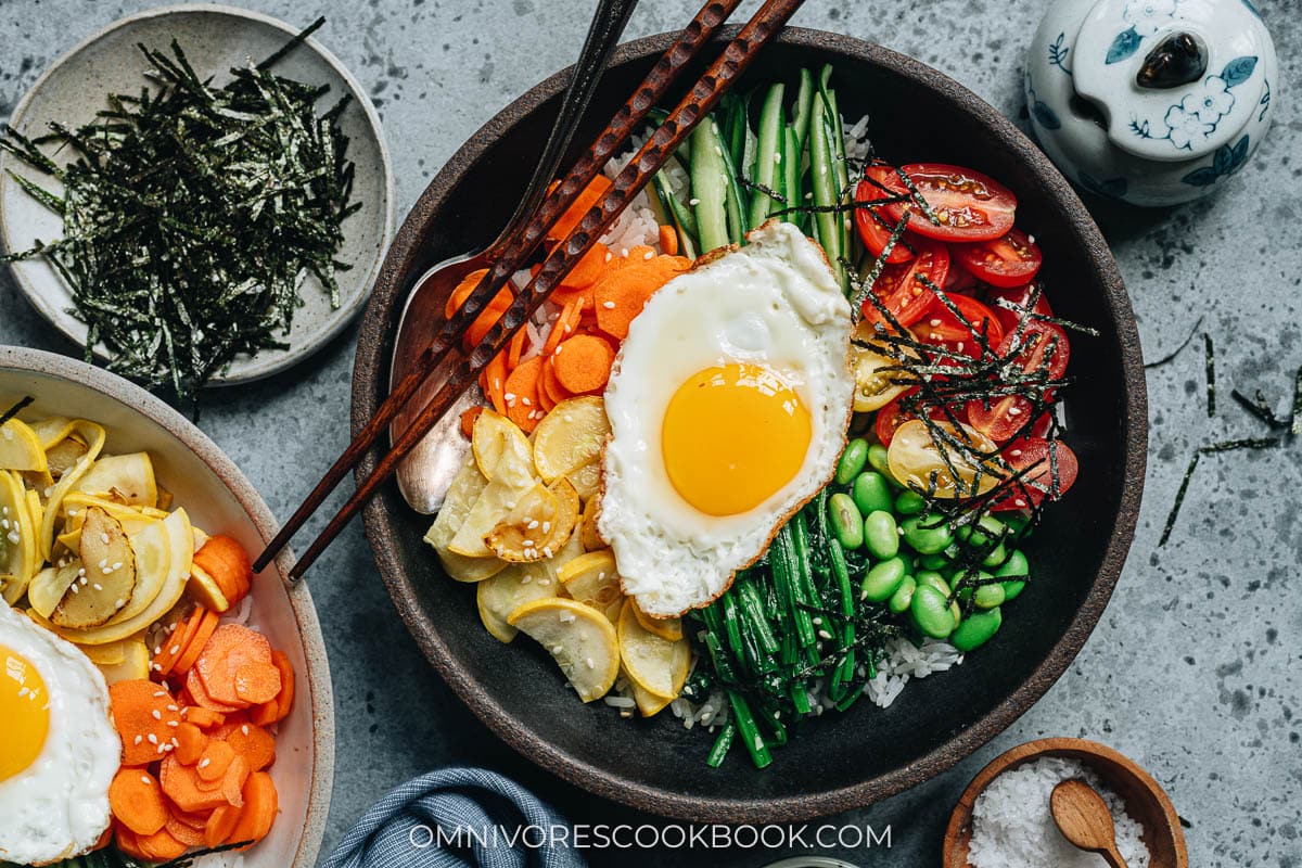 Vegetarian Korean rice bowl