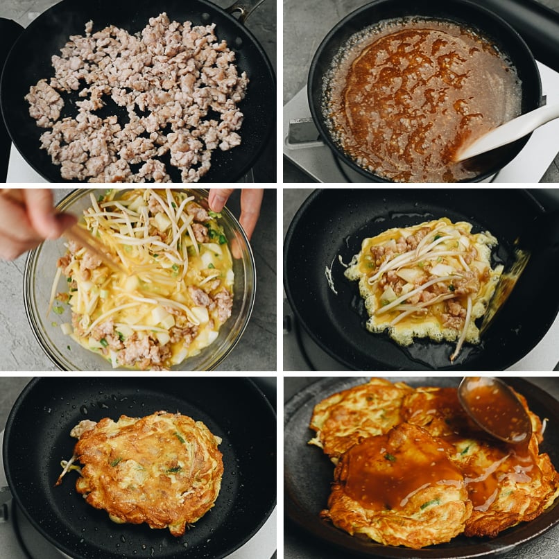 How to make chicken egg foo young step-by-step