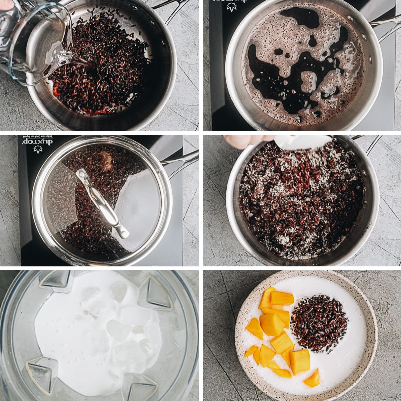 How to make black rice pudding step-by-step