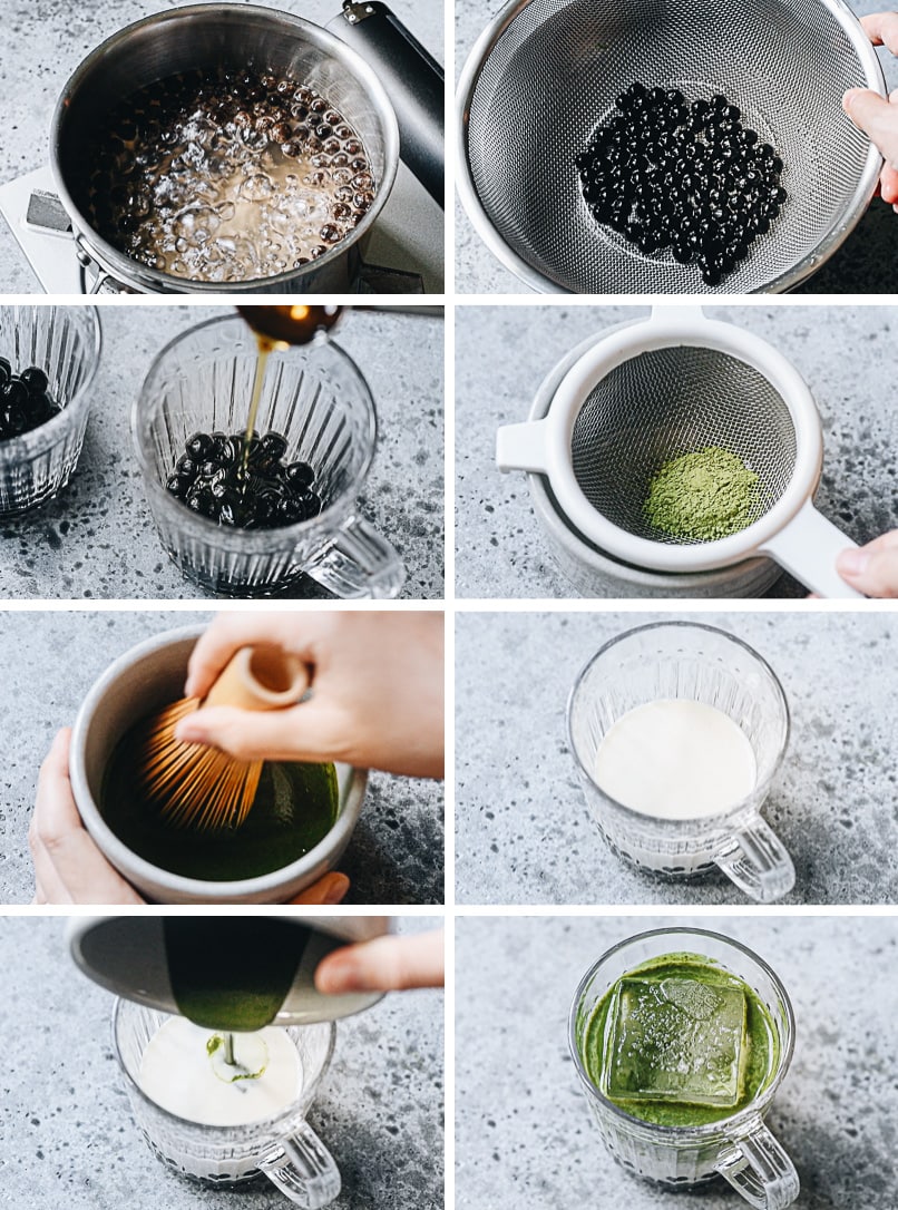 How to make matcha boba tea step-by-step