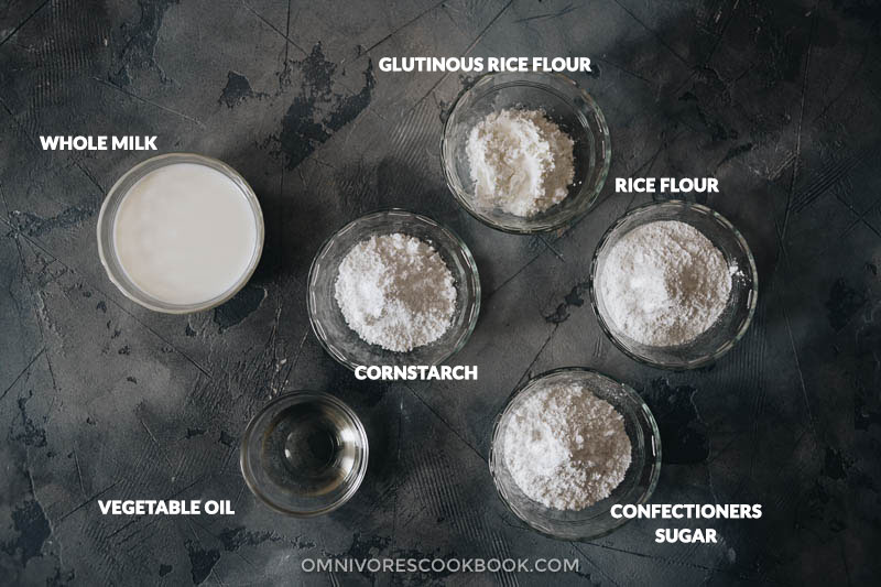 Snow skin mooncake dough ingredients