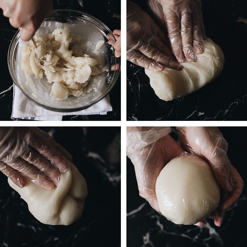 Snow skin mooncake dough making step-by-step - knead the dough