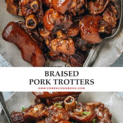 These braised pork trotters are fall-off-the-bone tender and have a rich savory taste. It’s an affordable way to create a scrumptious and filling main dish that is full of collagen and healthy fats.
