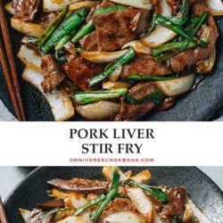 Cook this pork liver stir fry for an affordable and satisfying meal with tender juicy liver cooked with crunchy veggies in a rich brown sauce. {Gluten-Free Adaptable}